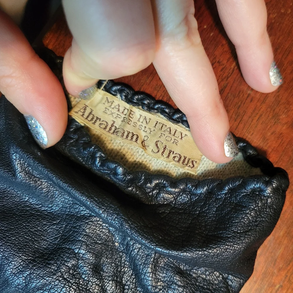 Vintage Black Leather Gloves